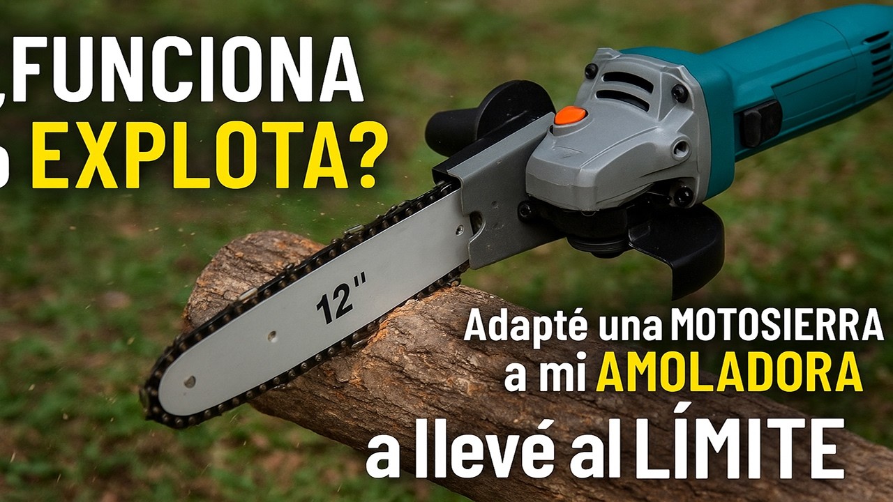 🔥¡ADAPTADOR de MOTOSIERRA! CONVIERTE la  PULIDORA en motosierra 😱