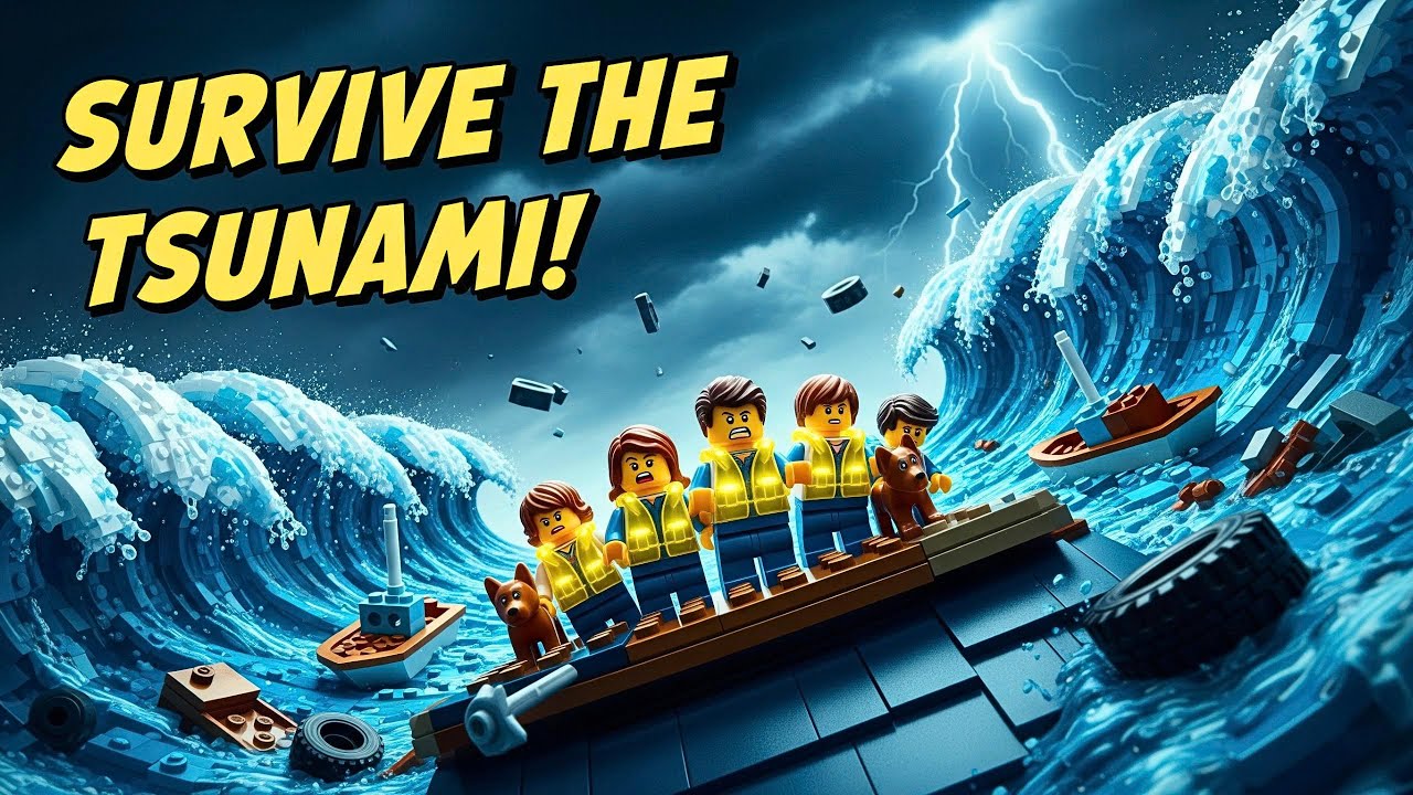 LEGO Disaster Drill 🌊 How to Stay Safe During a Tsunami – Educational Fun!