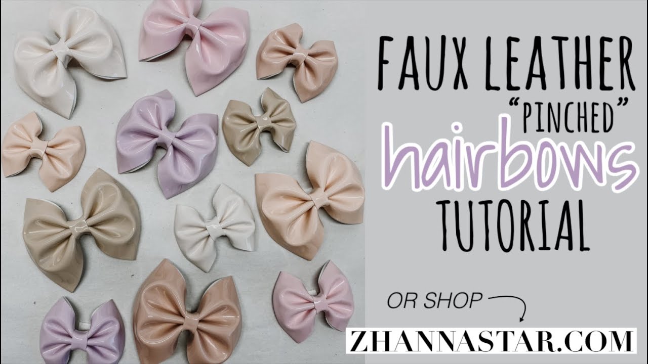 DIY Faux leather pinched hairbows tutorial