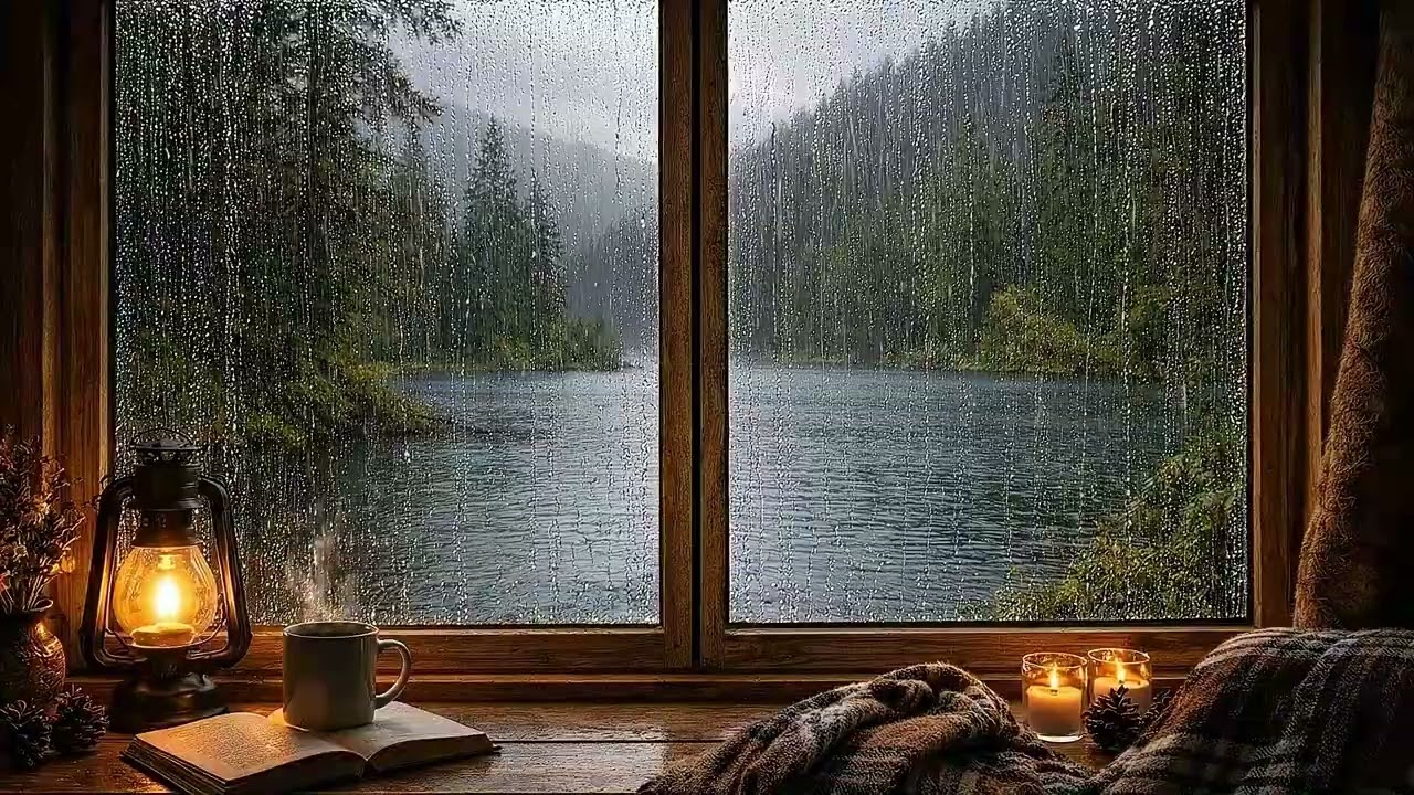 Rain on Cozy Cabin Window 🌧️ Perfect Rain Sounds for Sleep