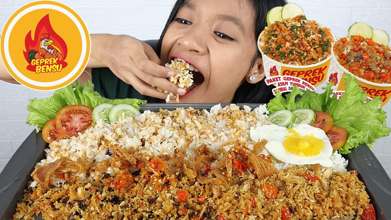 BARU!! MUKBANG AYAM GEPREK BENSU TUMBUK SAMBAL EMBE & SAMBAL DAUN JERUK