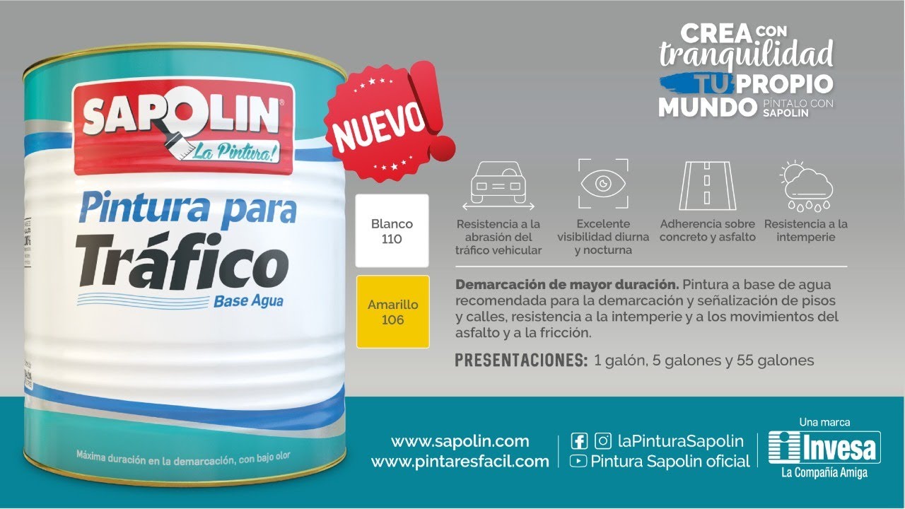 Aprende sobre la Pintura para Tráfico de Sapolin