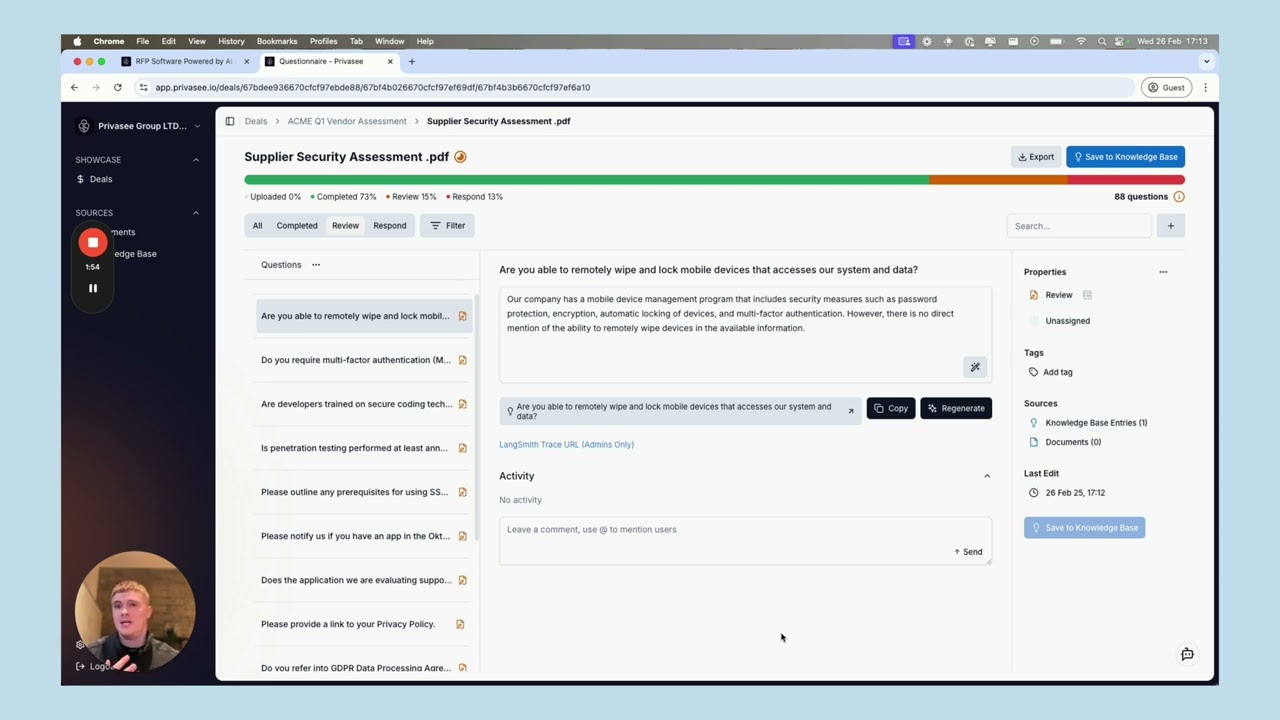 How to Answer PDF Security Questionnaires with Privasee AI