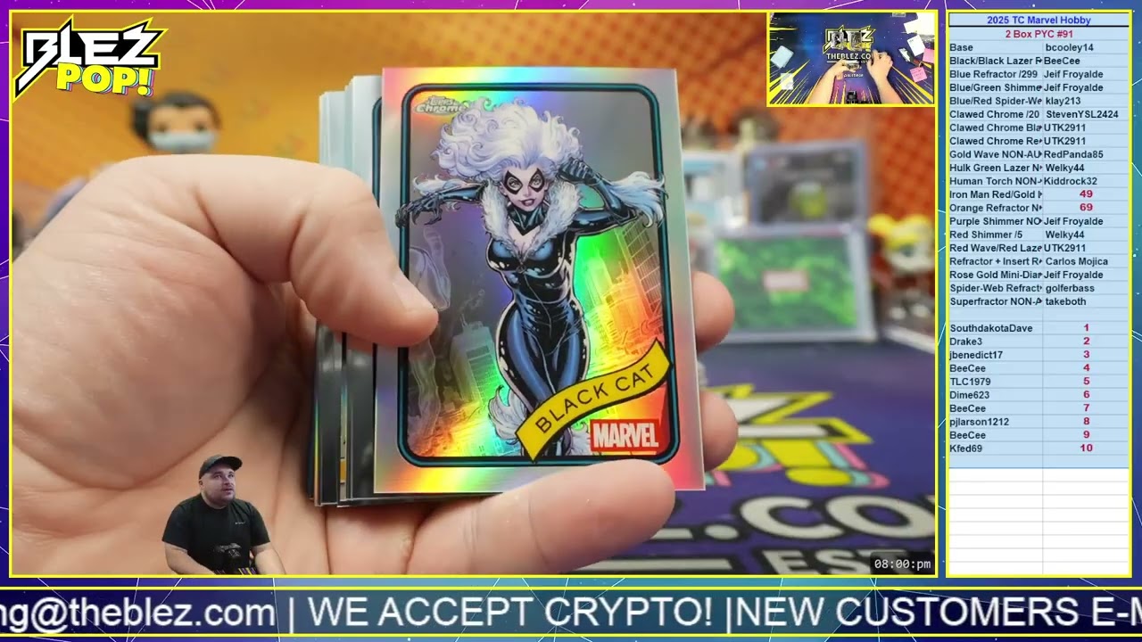 2025 Topps Chrome Marvel Hobby 2 box Break Pick Your Color #91