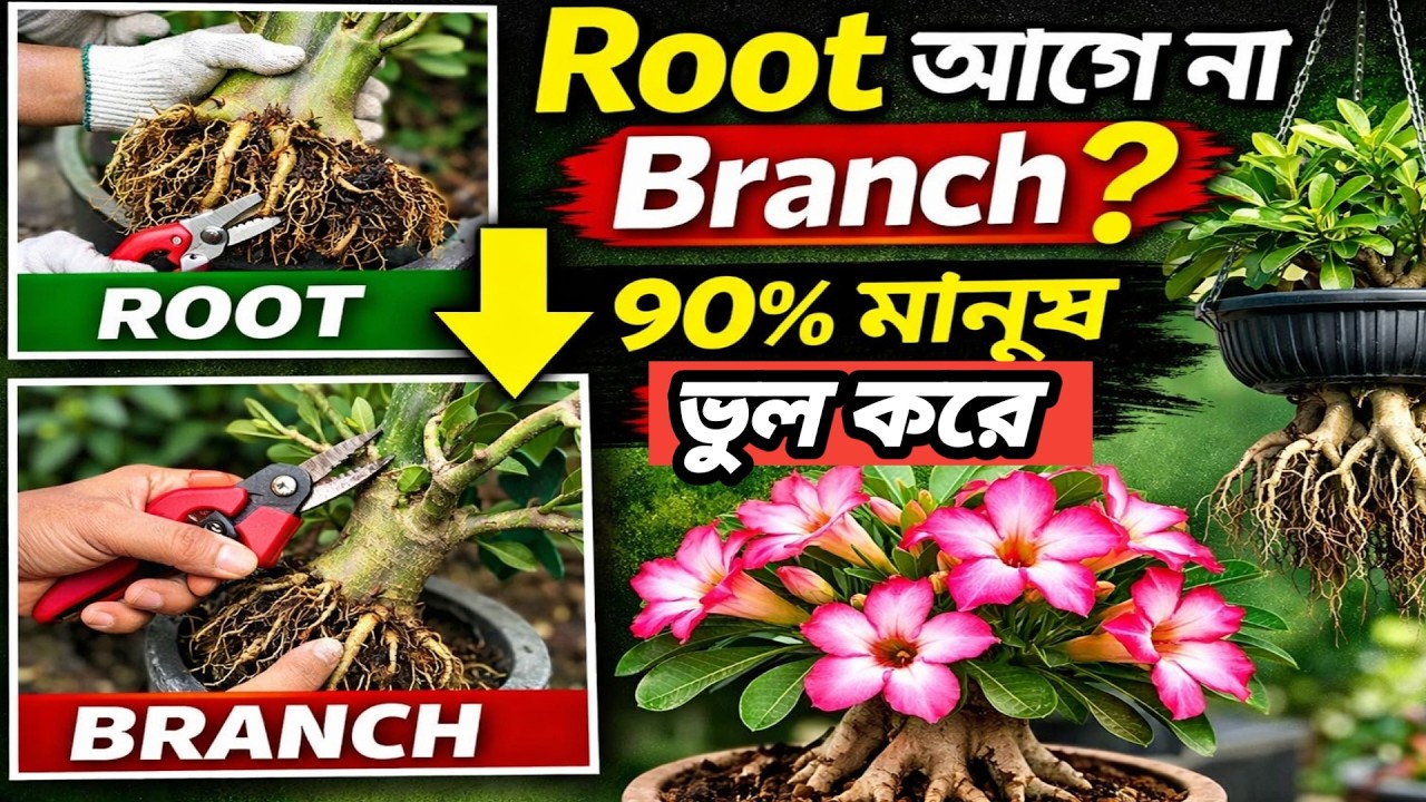 Adenium Pruning & Repotting Complete Guide | আগে Root না Branch? ৯৯% মানুষ ভুল করে!