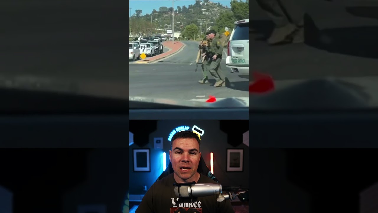 U.S. border patrol landed a helicopter on a busy road to save their K-9 after it was bitten by snake