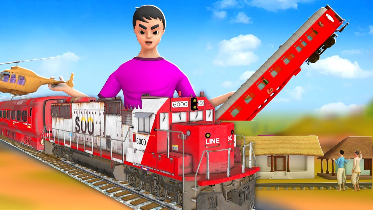 দৈত্য ব্যক্তি রেল বাঁচান - Giant Man Train Rescue Golpo | 3D Animated Bangla Stories | Maa Maa TV