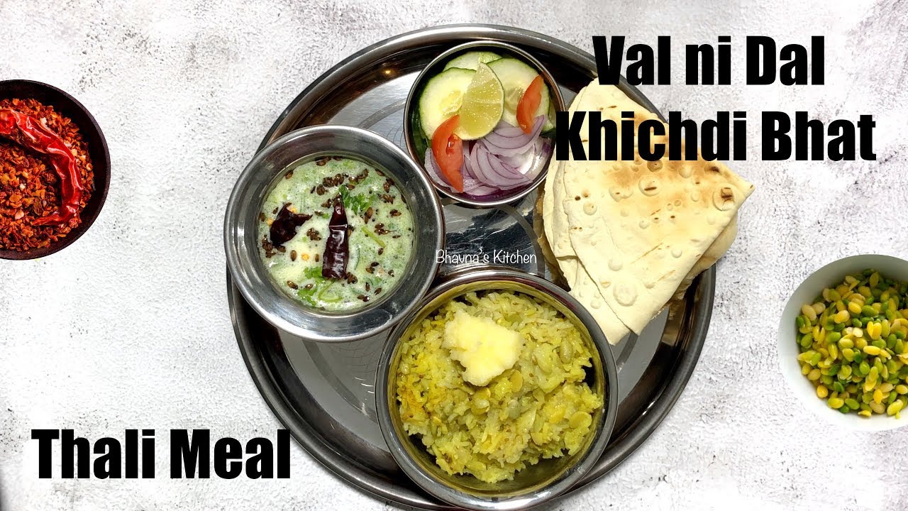 Val ni Dal Khichdi Bhat with Kadhi & Sides Video Recipe | Thali Meal Prep Bhavna's Kitchen