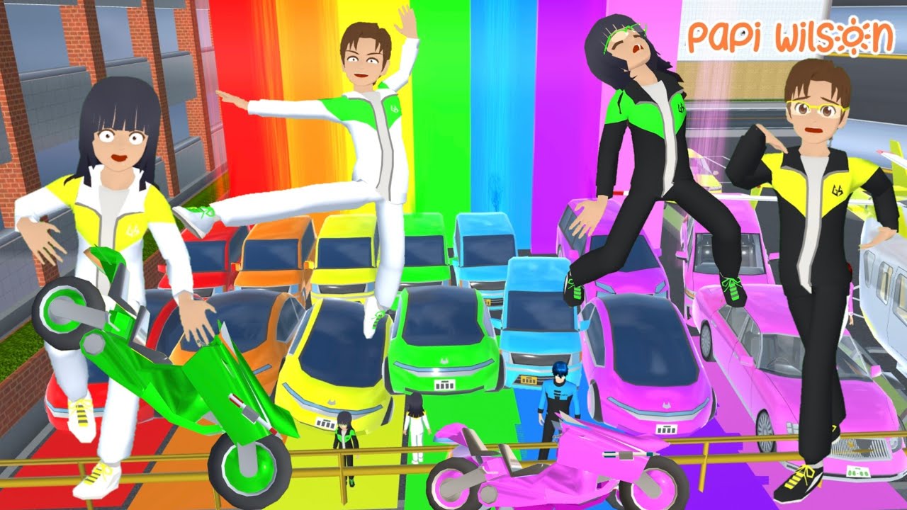 Yuta Mio VS Yota Miho 24 Jam Lomba Kumpulkan Mobil Balap Warna Pelangi🤣🌈 | Sakura | Papi Wilson