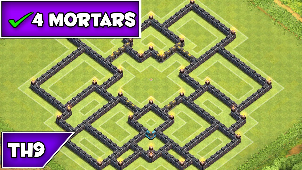 Clash of Clans | BEST TOWNHALL 9 FARMING BASE w/ 4th Mortar