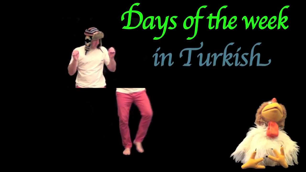Days of the week in Turkish - Funny Turkish Lessons to help kids remember Turkish words