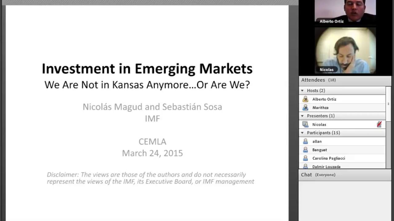 Investment in Emerging Markets--We are not in Kansas anymore...Or are we?