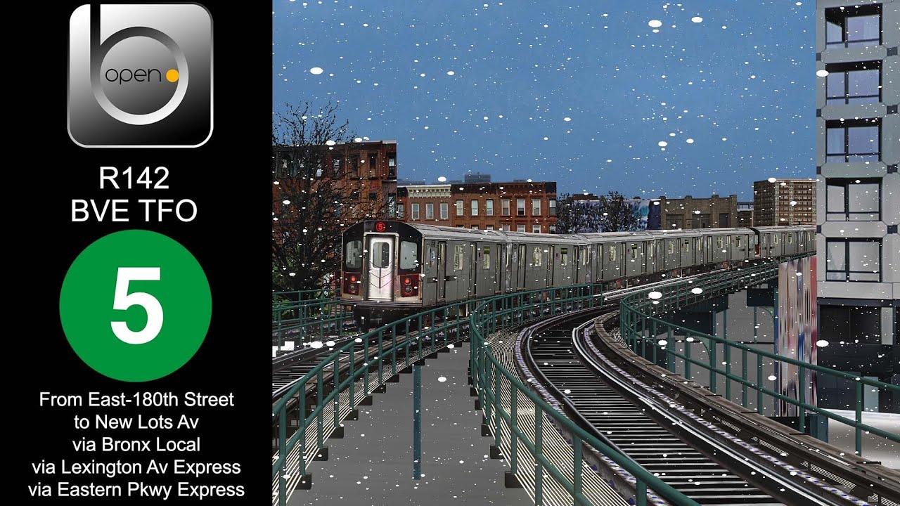 OpenBVE TFO: 2025 R142 5 Train from East-180th Street to New Lots Av