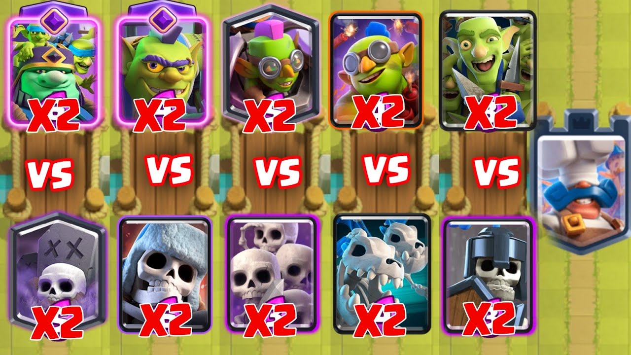 Team Skeletons X2  Vs Goblins X2 X Royale Chef | Clash Royale