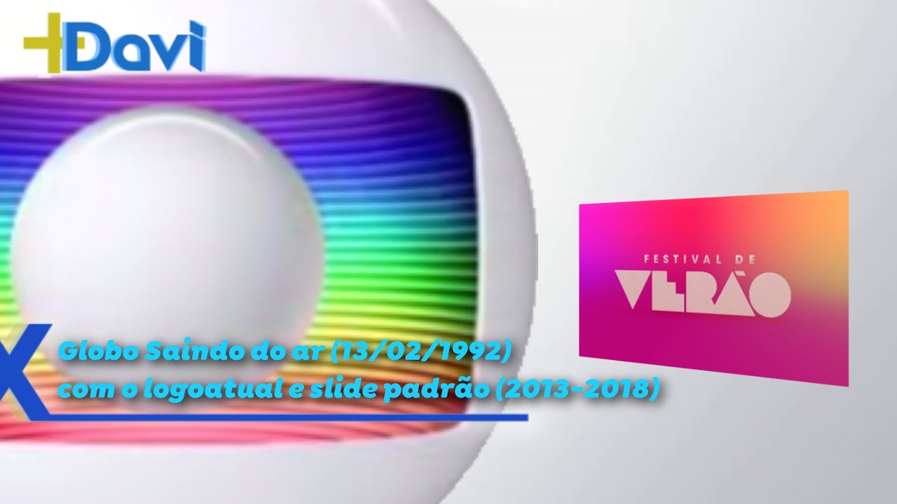 Globo Saindo do Ar (13/02/1992) com o logo de 2015 e slides estilo (2013-2018)