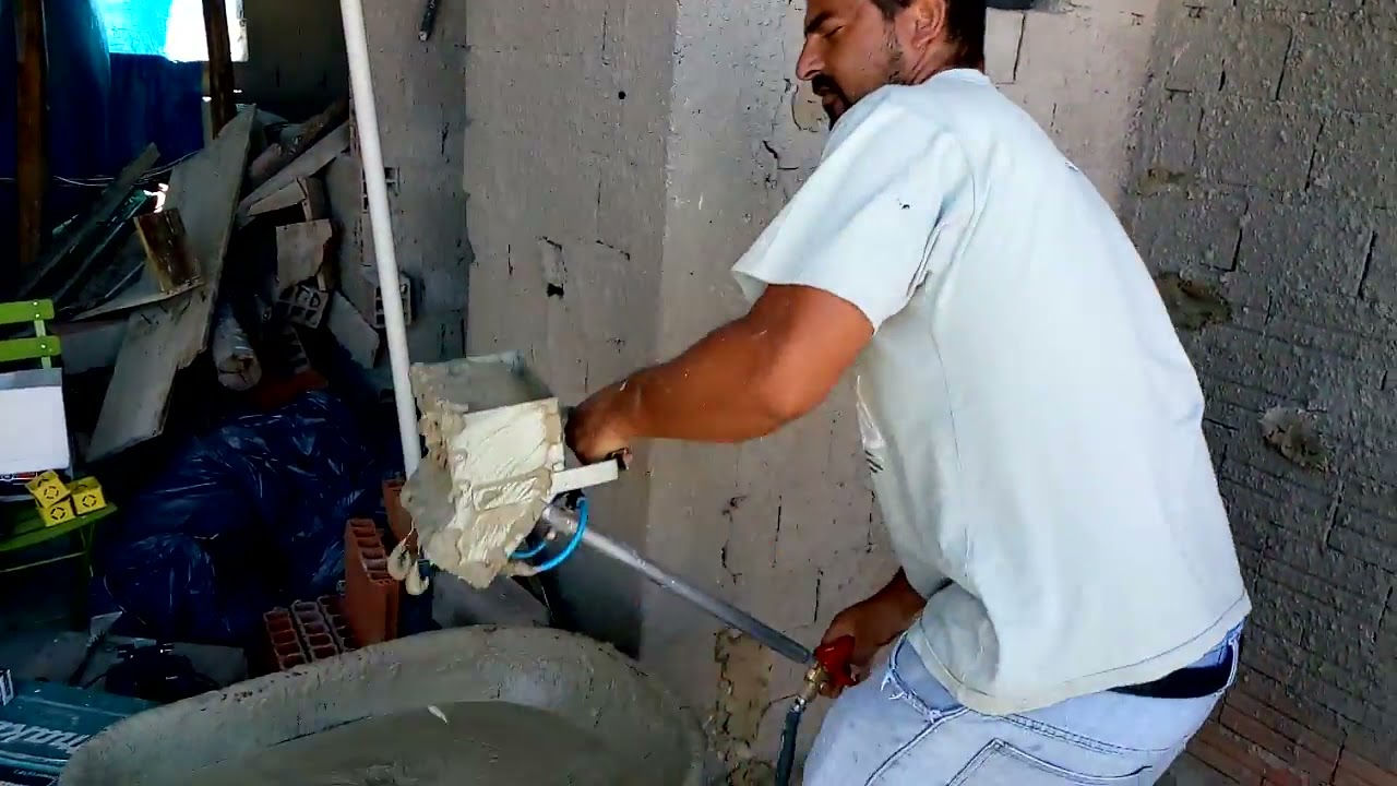 máquina de chapisco e reboco rápido e fácil!