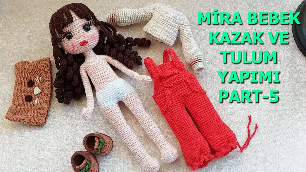Mira Bebek Tulum ve Kazak yapımı PART 5 (English subtitle) (crochet amigurumi tutorial)