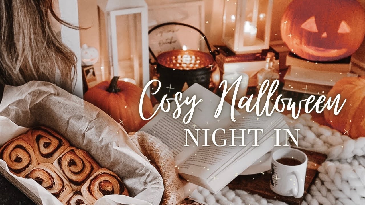 Cozy Halloween Night In 🎃 Autumn Aesthetics, cozy baking, decorate with me, slow living silent vlog