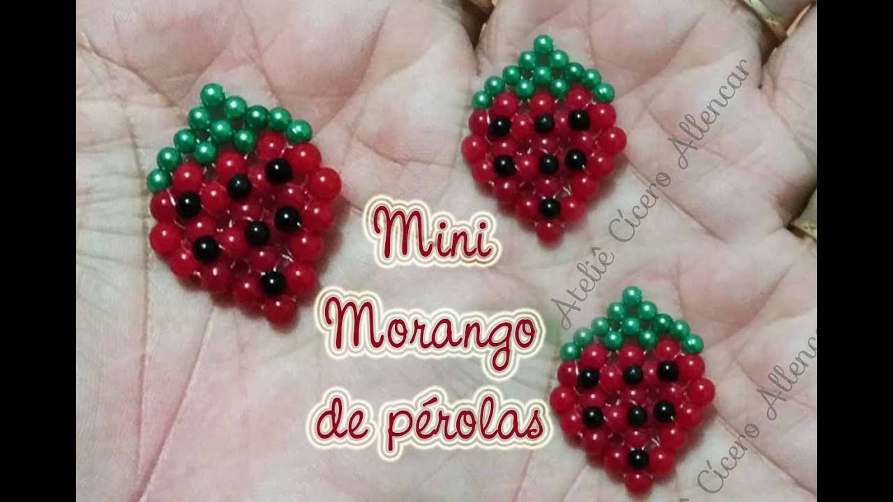 Mini morango de pérolas