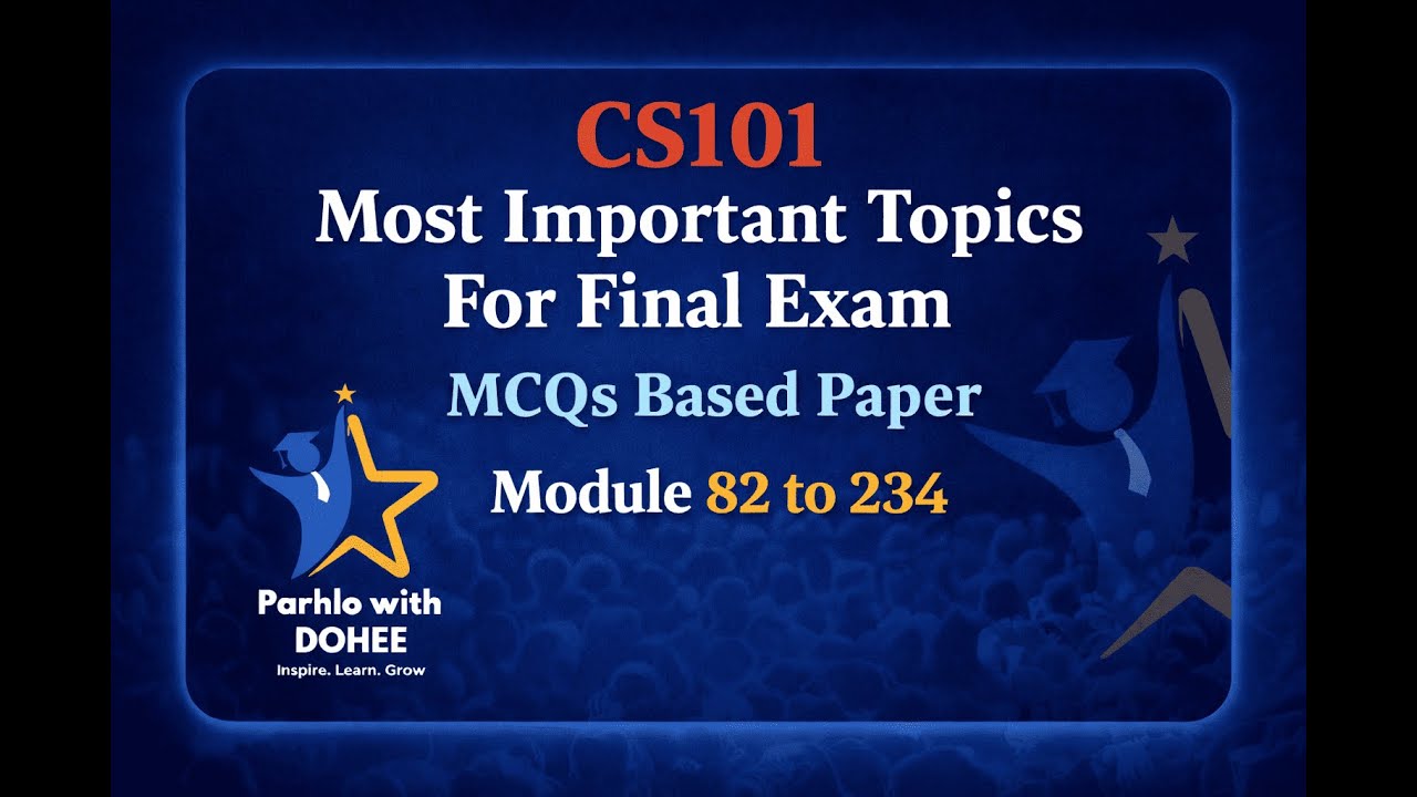 CS101 Final Term Preparation | Most Important Topics & MCQs | Virtual University of Pakistan
