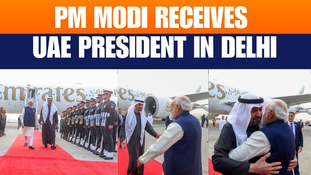 PM Modi Receives UAE President Sheikh Mohamed bin Zayed in Delhi | News9
