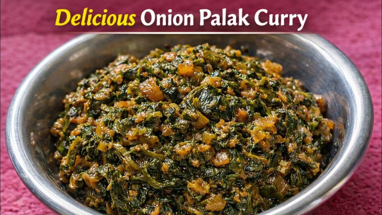 😍ఉల్లిపాయ, వెల్లుల్లి కారంతో పాలకూర recipe👌ఇలా చేసి పెట్టండి 🥰/ palak recipe😋