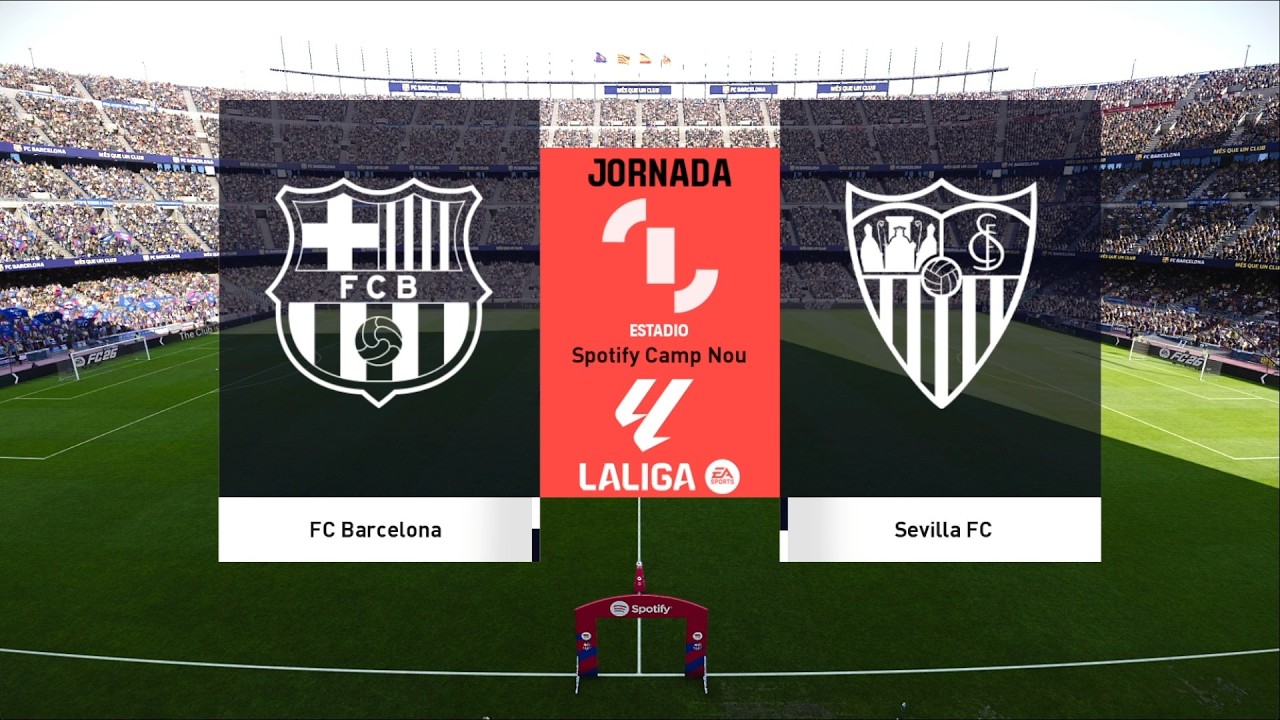 Барселона против Севильи | Камп Ноу | Чемпионат Англии 2025-26 | PES 2021