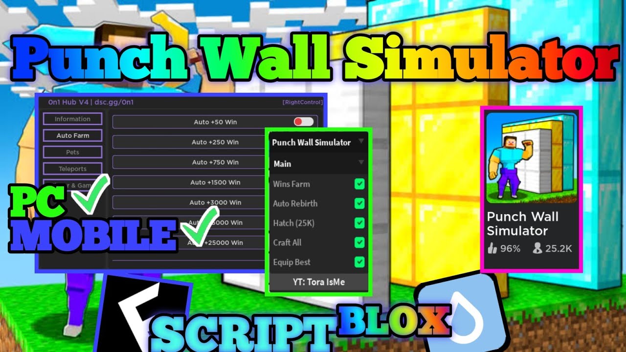 PUNCH WALL SIMULATOR Script Mobile | Auto Farm Win | Auto Hatch | Auto Rebirth