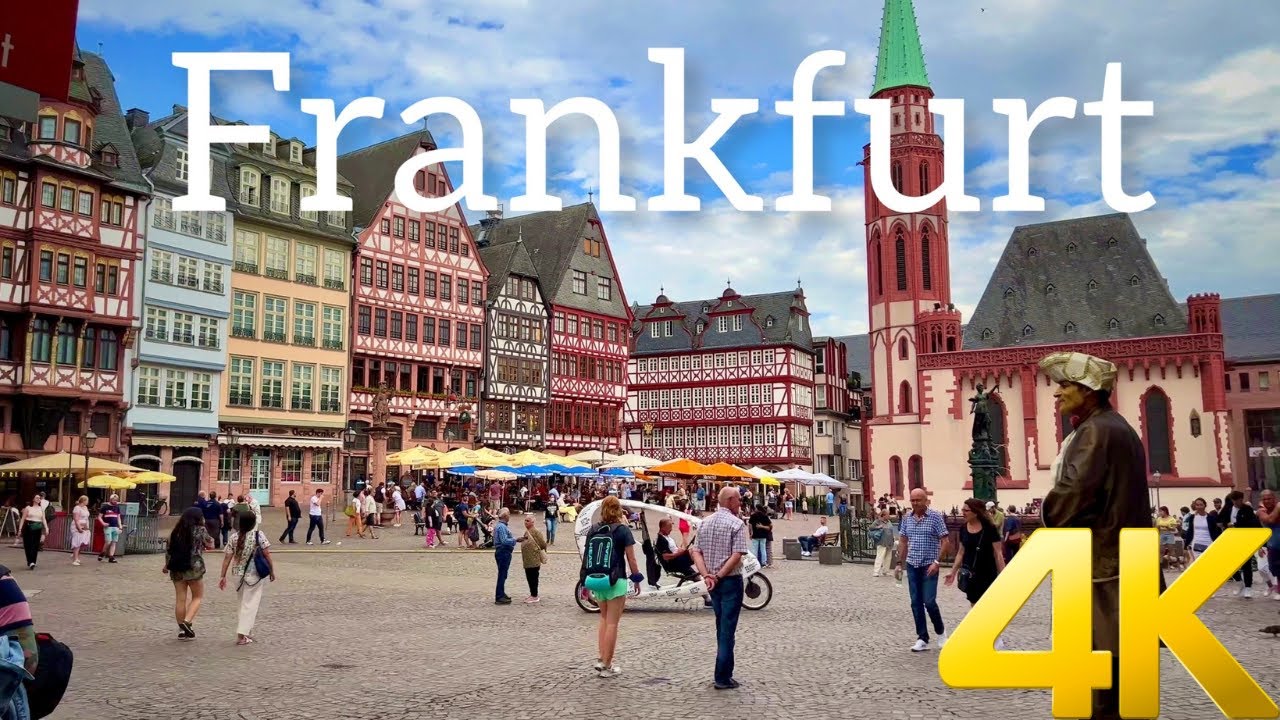 Walking Tour in Frankfurt, Germany on a hot summer day - Discover Frankfurt 4K 6fps