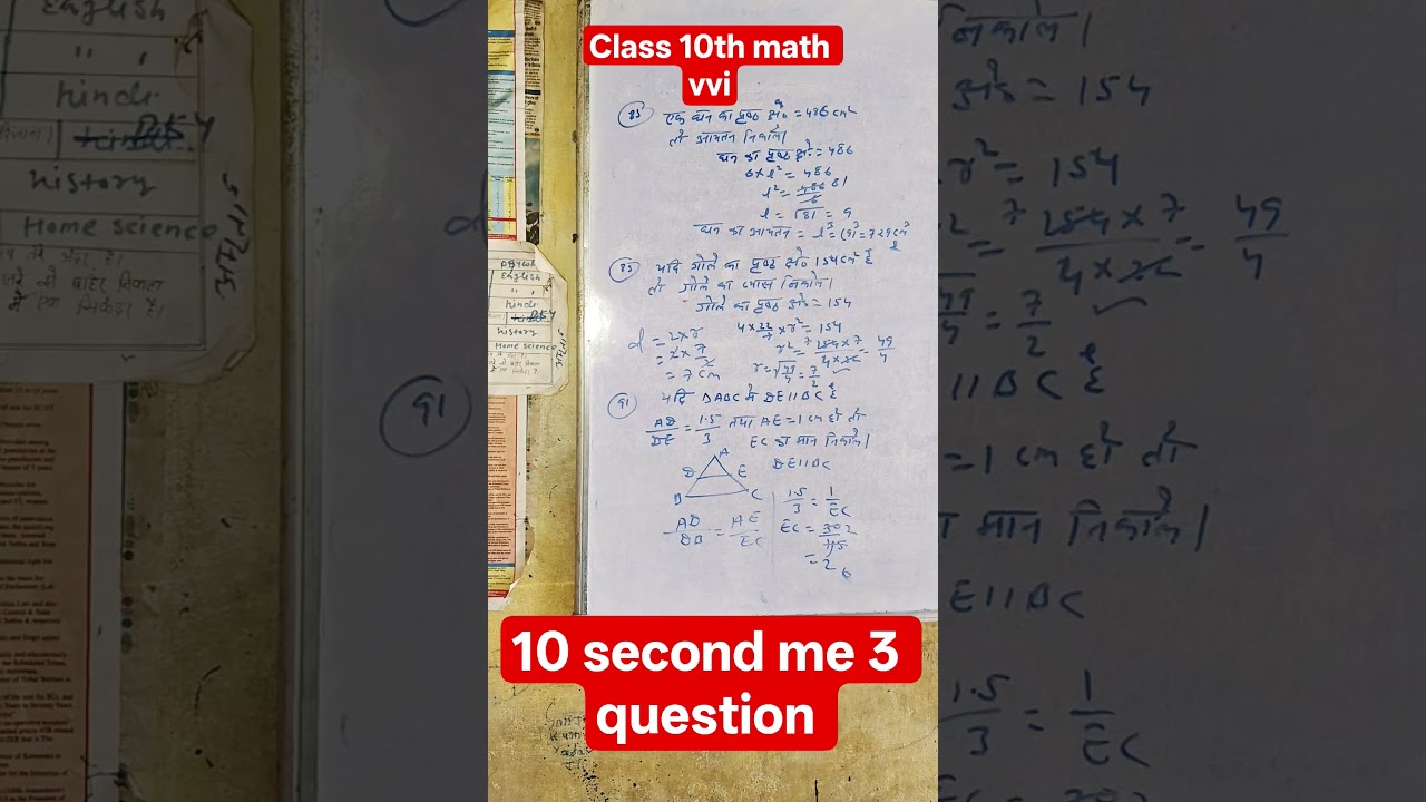 class 10 math question vvi