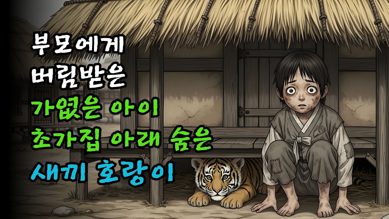 부모에게 버림받은 아이, 초가집 아래에서 발견된 새끼 호랑이 | 민담·전설·설화·옛날이야기·오디오북