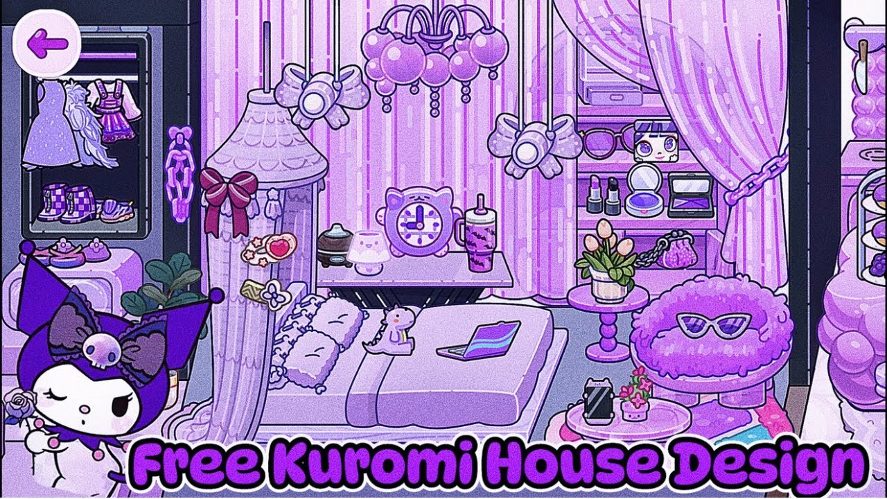 FREE KUROMI House Design in Avatar World 🌙💜 | Sanrio-Inspired Cute & Aesthetic Room Tour!
