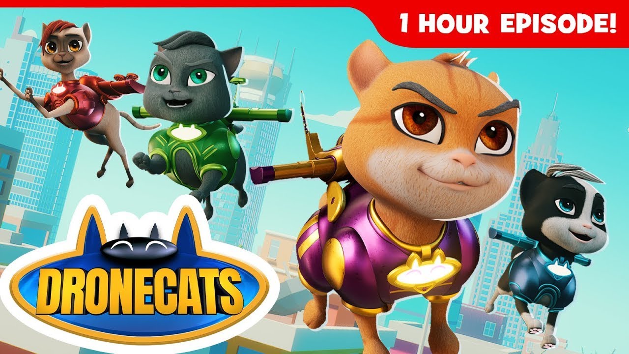 🕰️ DRONECATS: 1 HOUR LONG! 😸 | Superhero Cartoon | 01