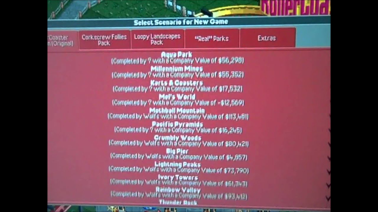 Roller Coaster Tycoon Original, Corkscrew Follies and 