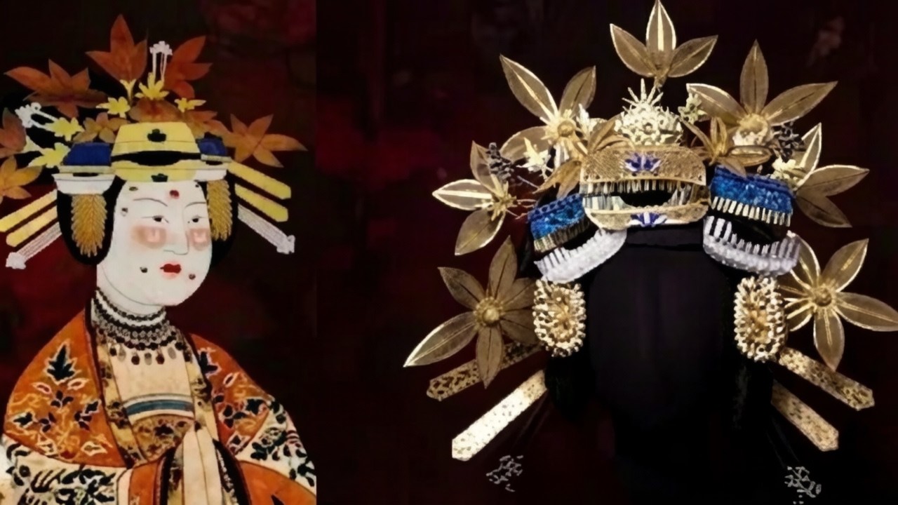 敦煌供养人头冠制作教程：敦煌石窟崇尚插梳的时尚 复原五代98窟东壁贵妇  | 雁鸿Aimee