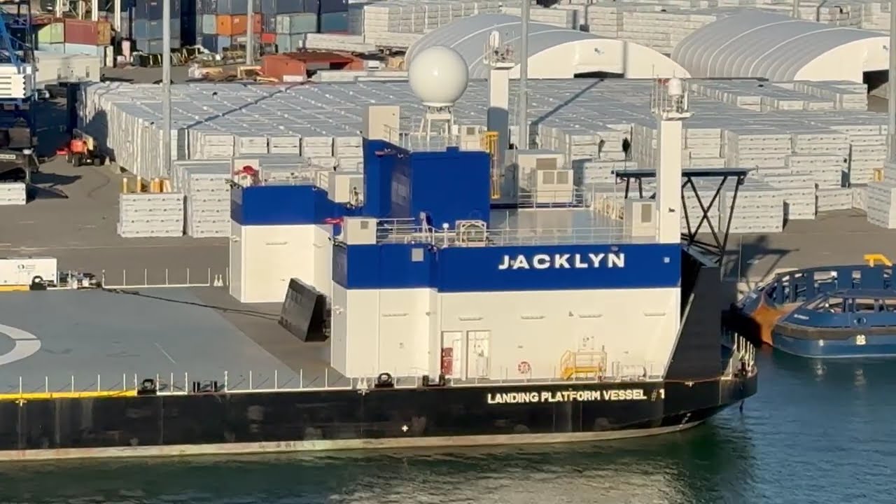 Blue Origins Jacklyn - Rocket Landing Platform Vessel 1 Barge - Port Canaveral, FL 01-24-2025