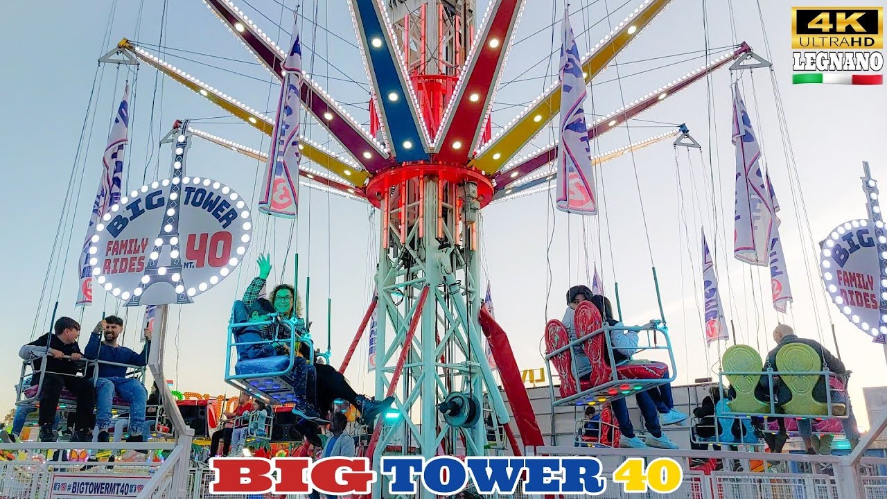 BIG TOWER Rides - Giostre 2024 🇮🇹 Legnano Lunapark 4K