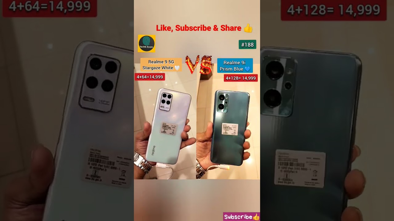 Realme 9 5G vs Realme 9i 🔥🔥[Discount Price 14,999] #shorts #techszoom #realme9i #realme95g