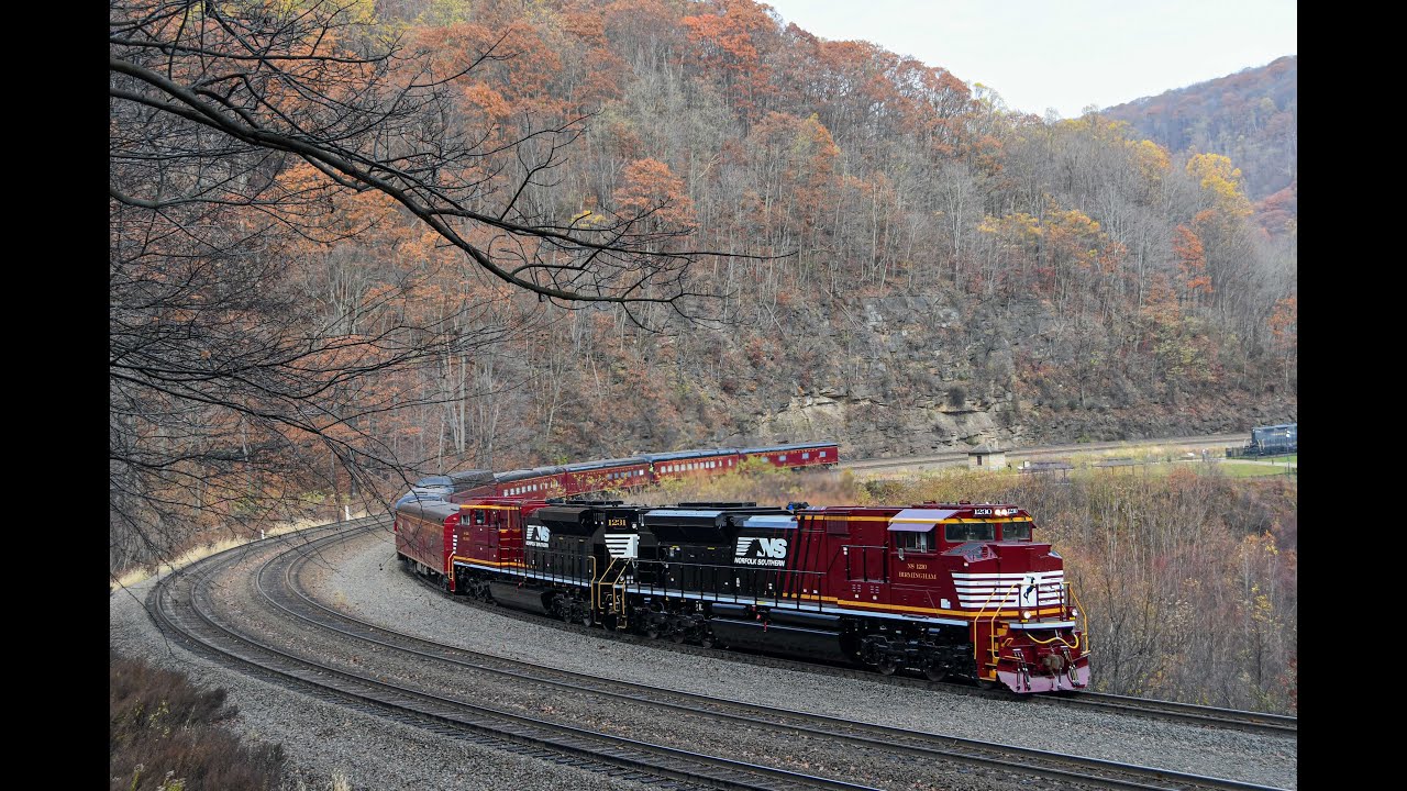 NS's New Executive SD70s lead the OCS around Horseshoe Curve! 11/9/2025