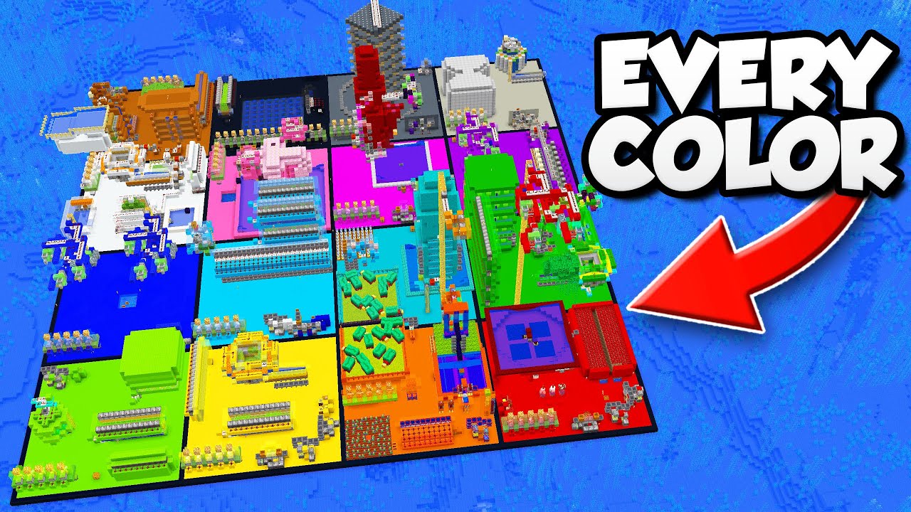I Built OP FARMS for EVERY COLOR in Hardcore Minecraft!
