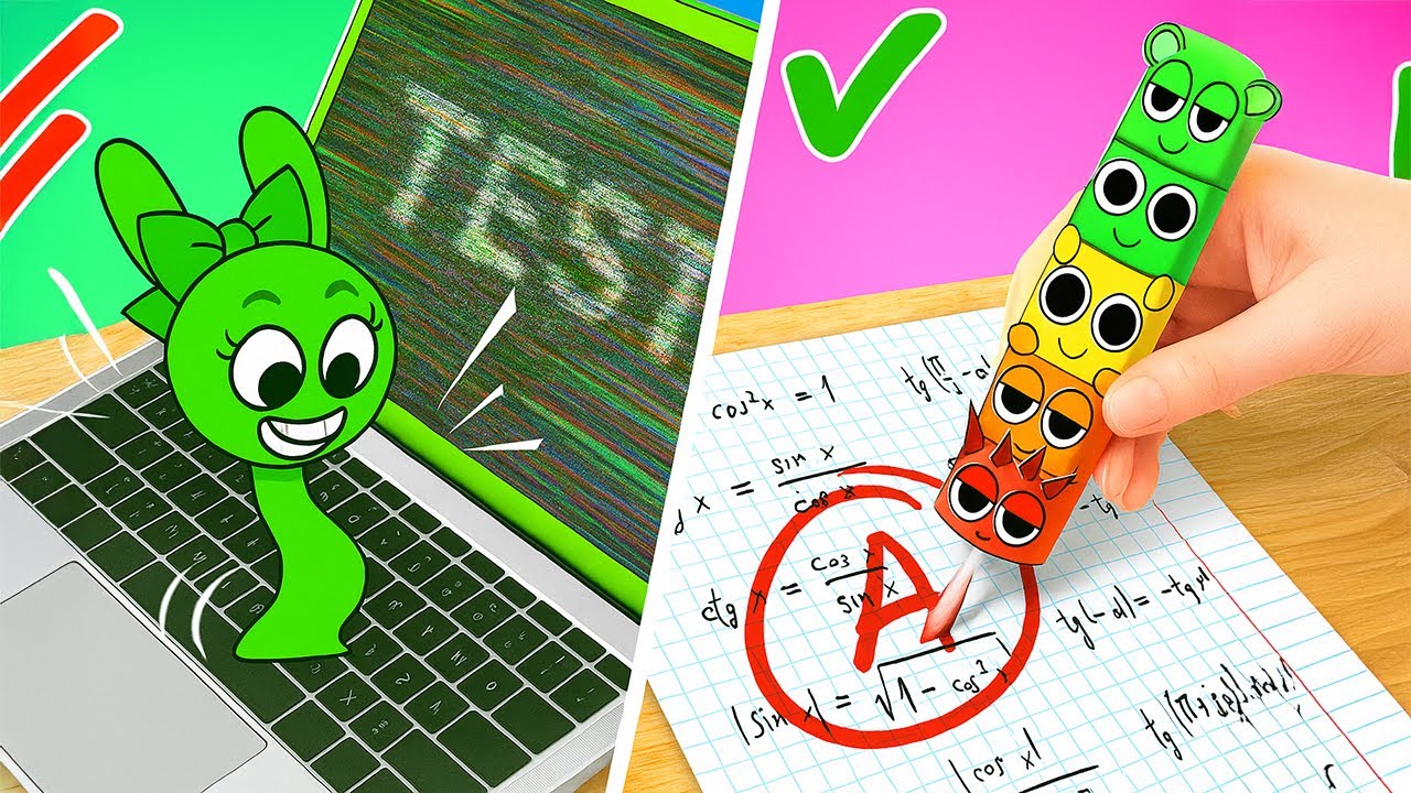 Caos na sala de aula de papelão! 🏫✂️ Sprunki's DIY School Hacks & ASMR Fun!