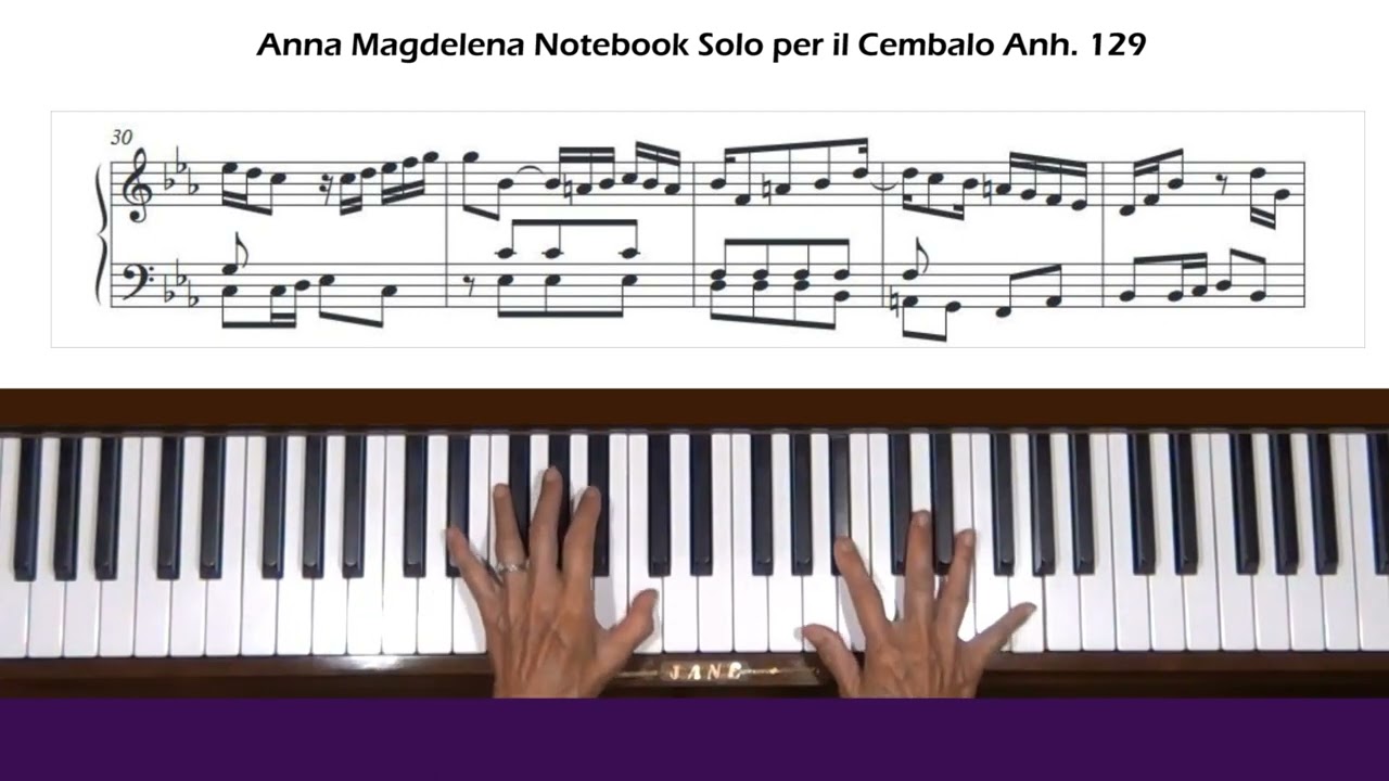 Solo per il Cembalo Anh. 129 (Notebook for Anna Magdelena Bach)  Piano Tutorial