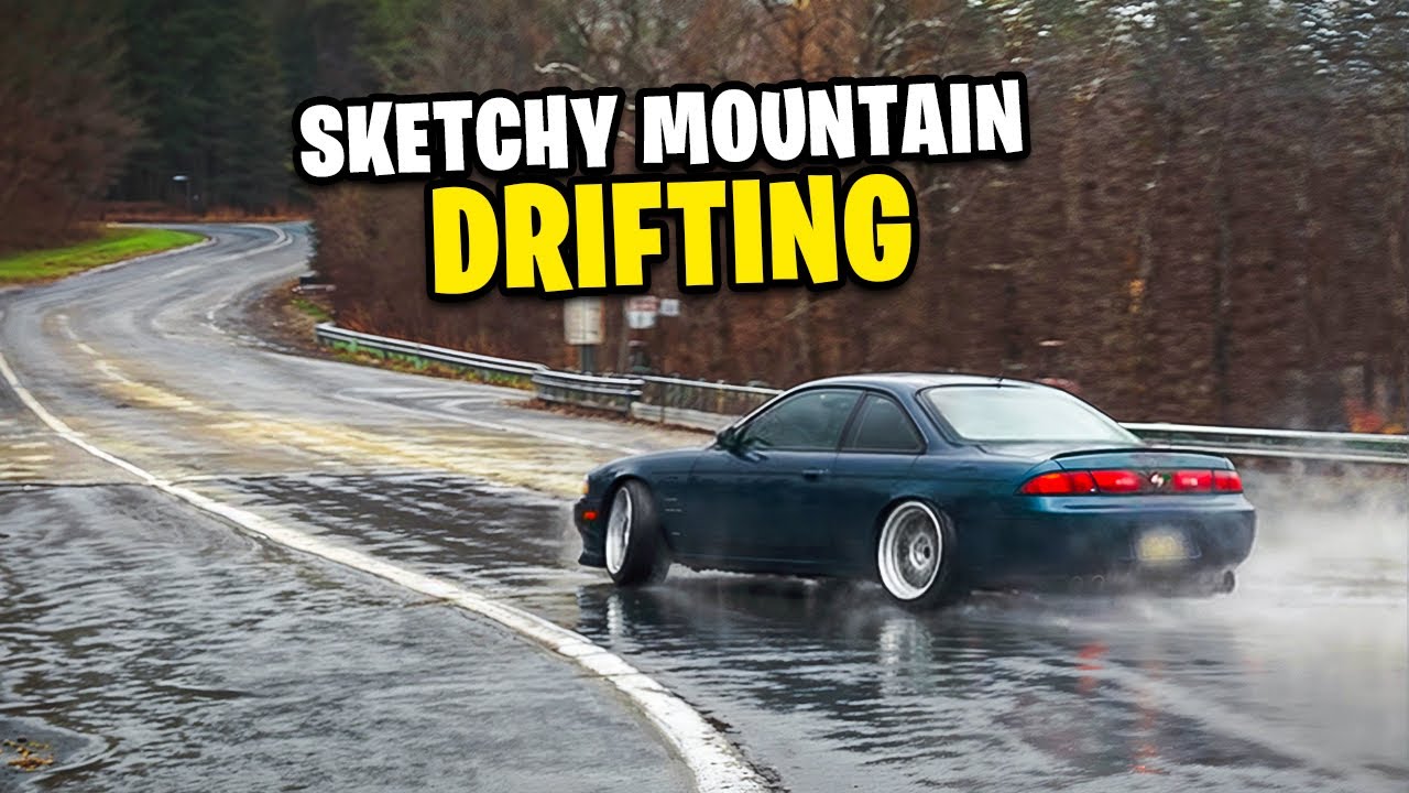 RAINY STREET DRIFTING ON MOUNTAIN ROADS IN MY SR20 S14 240SX