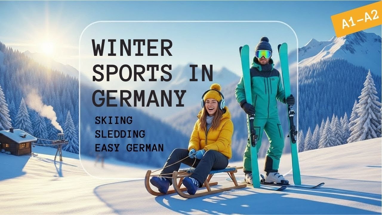 Winter Sports in Germany 🎿 | Skiing, Sledding & Easy German A1–A2
