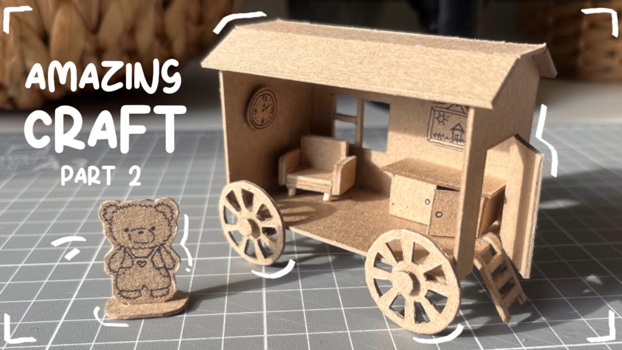 Cozy Cardboard Dollhouse Craft 🌟 // ASMR // Part 2: Interior ✂️