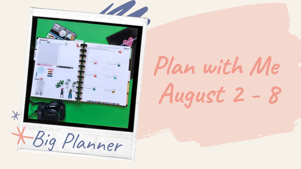 Plan with me  | Big Dashboard Happy Planner August 2 - 8 | Social Media
