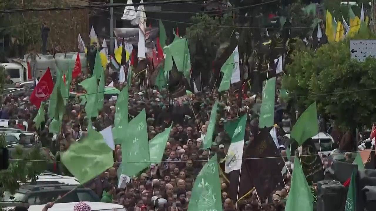 Mourners gather in Beirut for funeral of Hamas commander Saleh Arouri