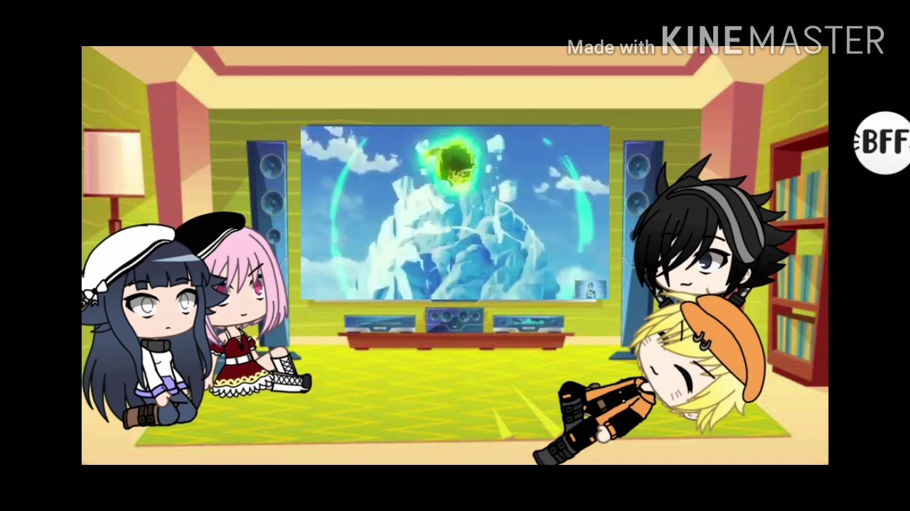 Naruto reacciona a dragon ball parte 5//gacha life//goku y vegetta vs broly