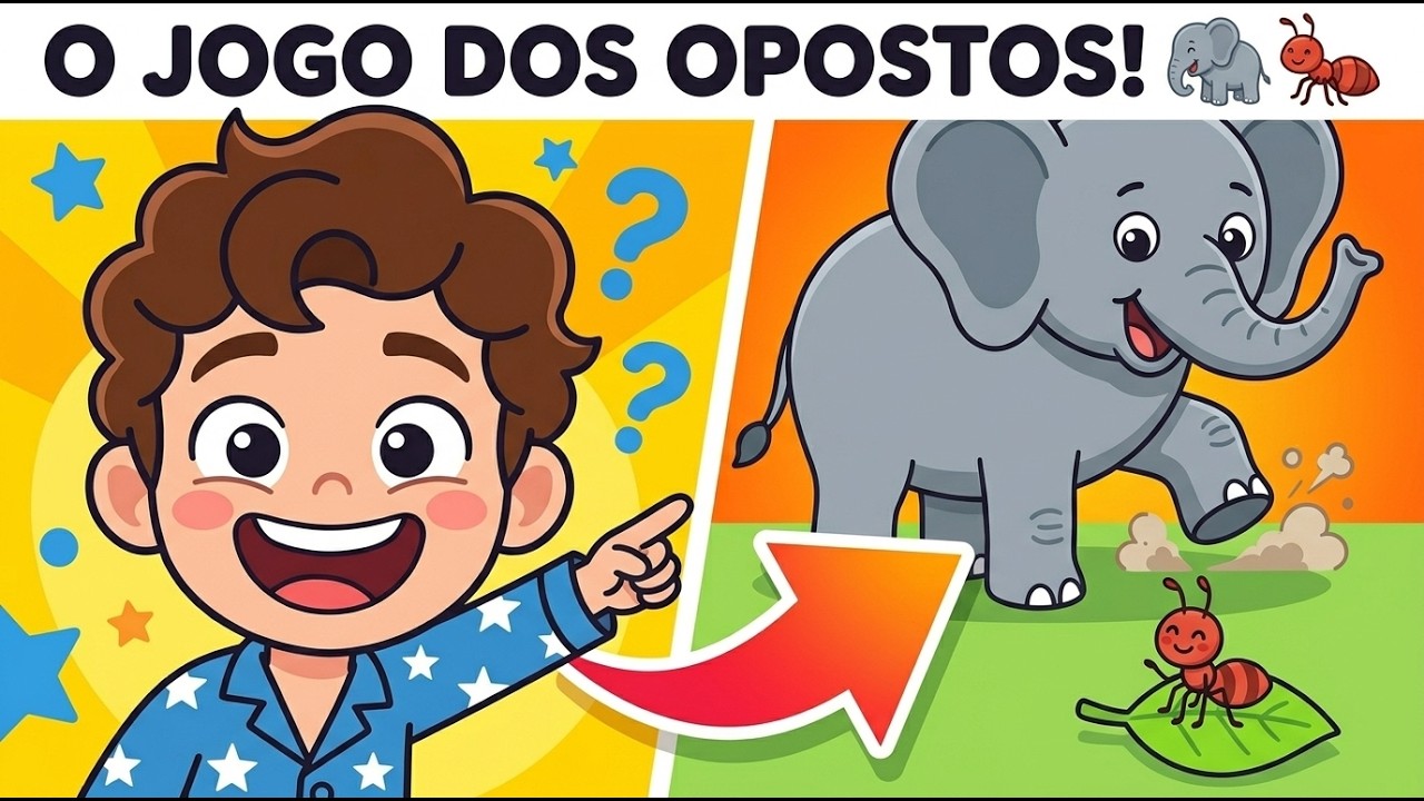 O Jogo dos Opostos 🐘 GRANDE e Pequeno | M&uacute;sica Infantil Educativa - Leotura Kids