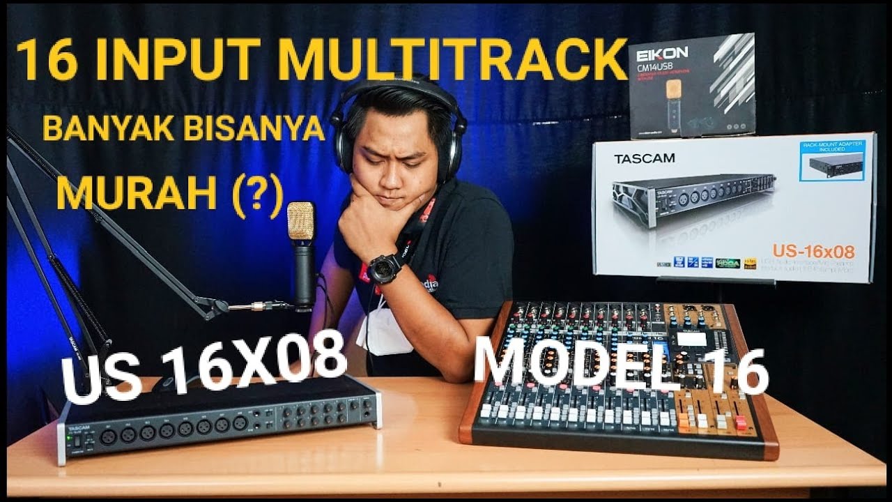 TASCAM US 16X08 & MODEL 16 OVERVIEW, REVIEW, & TES SOUND QUALITY, 16 IN MULTITRACK TERFAVORIT ...